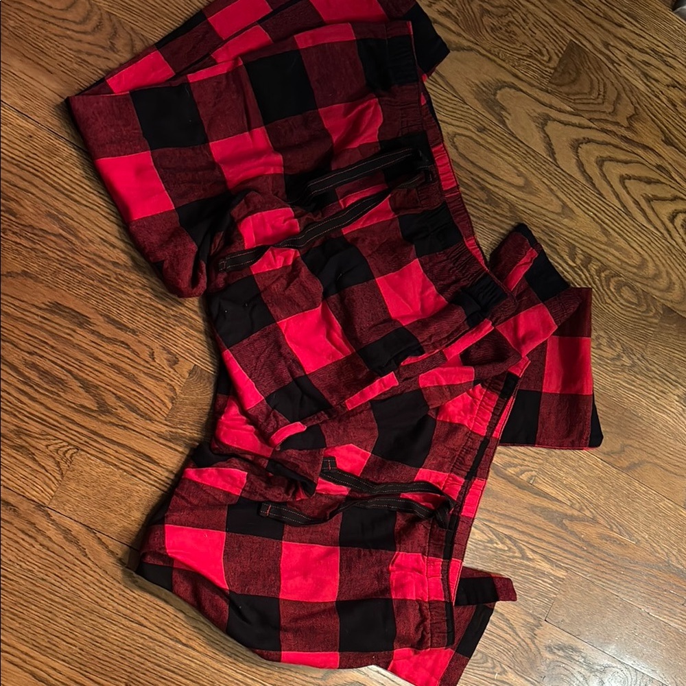 Red and Black Plaid Shorts